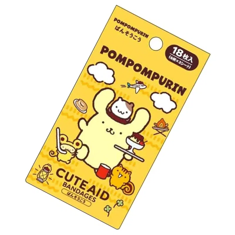 Japan Sanrio Cute Aid Bandages - Pompompurin / Hang Out